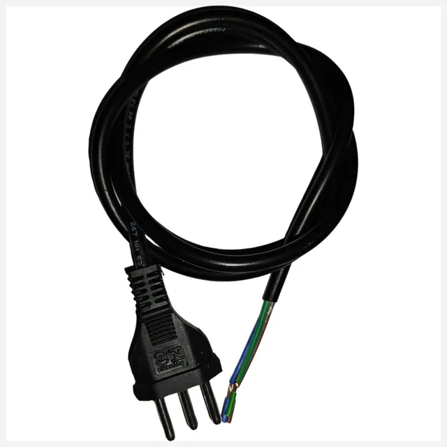 5 Rabicho Cabo Pp 3x0,75mm 1,5 Mts Macho 10a Injetado Preto