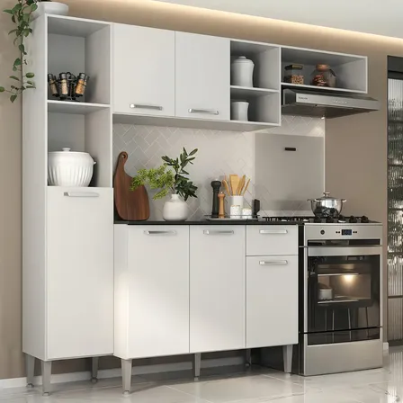 Armário De Cozinha Compacta Smart Multimóveis Mp2183 Cor Branco