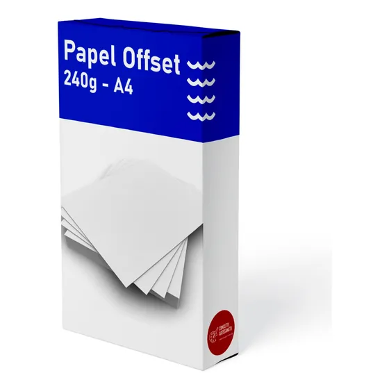 Papel Offset 240g Caixa Com 250 Folhas Tamanho A4 Branco