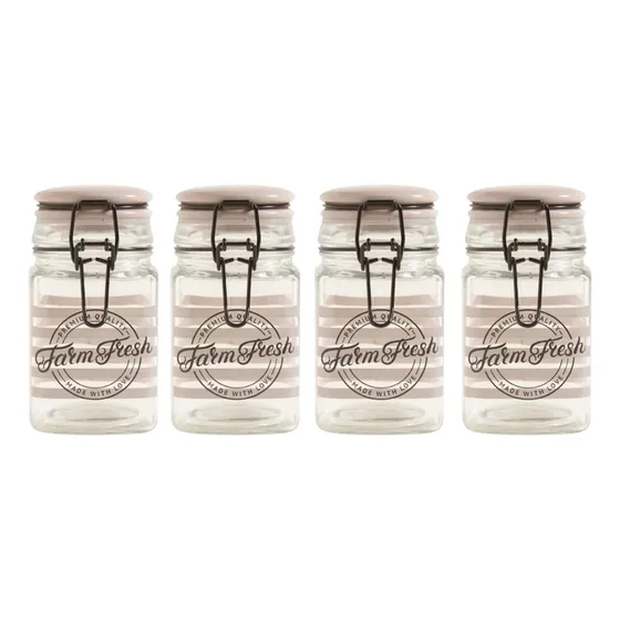 Set X4u Especieros Tapa Clip Hermeticos Diseño Vintage