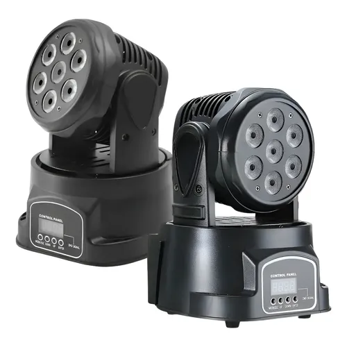 Kit 2 Mini Moving Head Spot 30w 8 Cores 8 Desenhos Dj Festas
