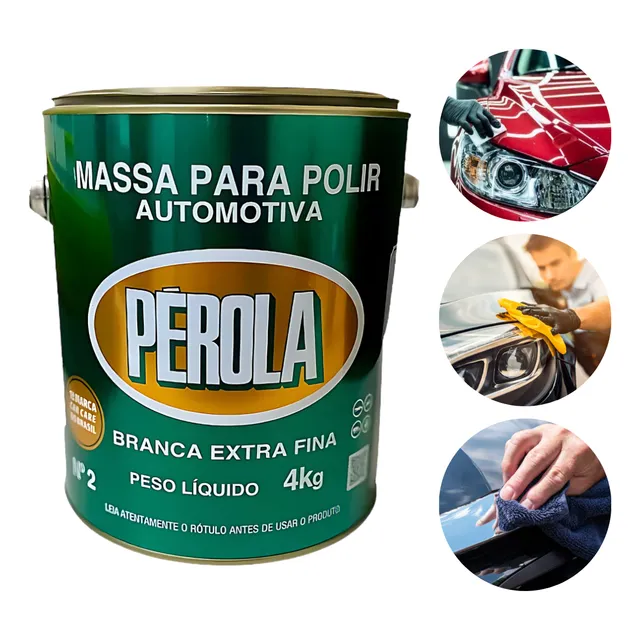Massa De Polir Automotiva Branca Extra Fina 4kg - Descontaço