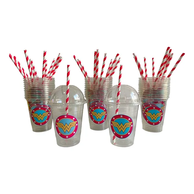 Vasos Mujer Maravilla  Sorbito Incluido