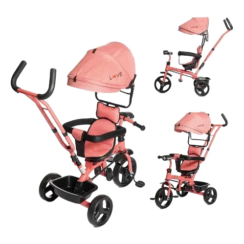 Triciclo Infantil Asiento Giratorio Música Luz Apoyapies 044