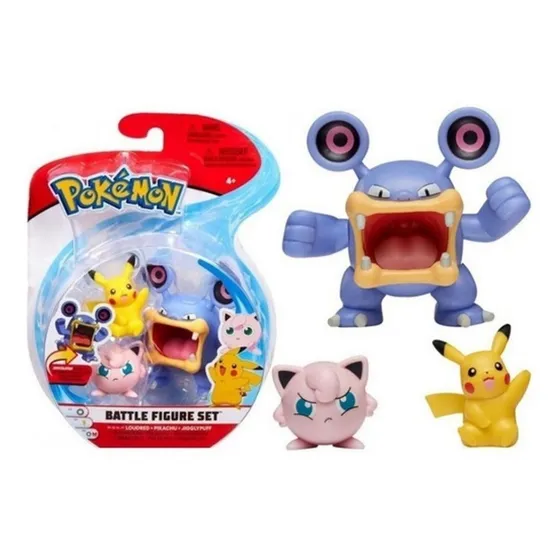 Figura Muñeco Pokemon Set Tripack Loudred Pikachu Juguete