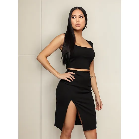 Conjuto De Blusa Y Falda, Ref-3058