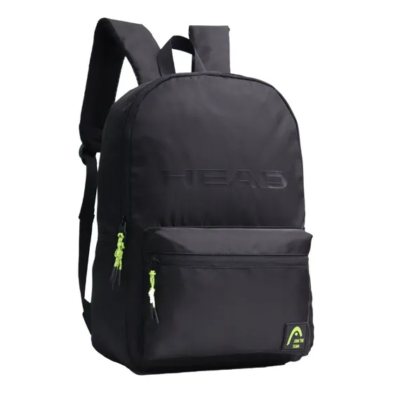 Mochila Head Urbana 17 PuLG Acolchonada Resistente Unisex Color Negro Diseño De La Tela Lisa