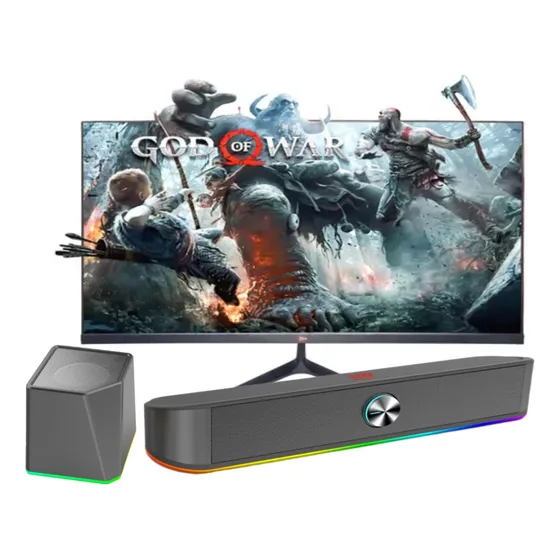 Home Theater Soundbar Caixa De Som Portatil Led Rgb 127/220V Cor Preto Frequência 150 Hz 20 Khz 127/220v