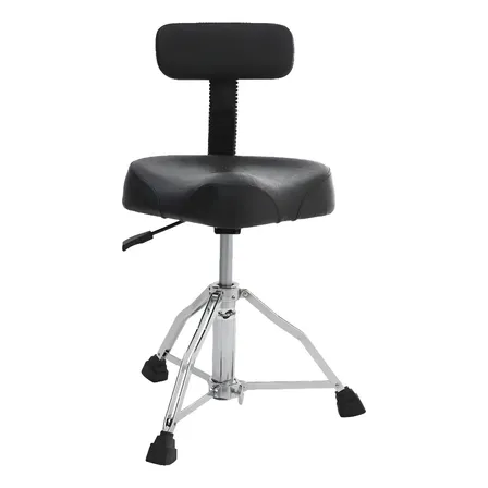 Banco Selim Preto Com Encosto Ajustavel Pneumático Para Bateria Spanking