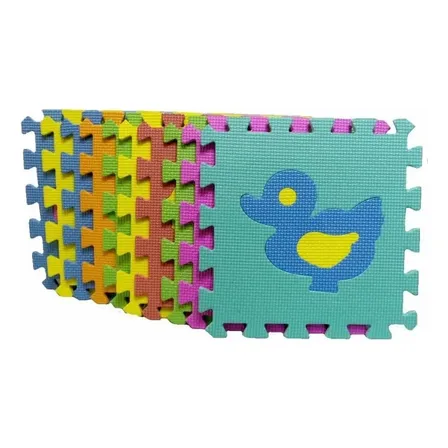 Alfombra Goma Eva Set 10 Cuadros Animales 30x30 Bebes  Niños