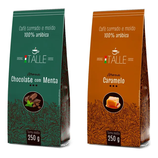 Café Aromatizado Café Italle Moído Chocolate Menta Caramelo