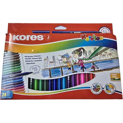 Plumones Marcadores Escolares Kores Set De 24 Colores