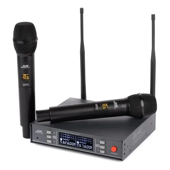 Micrófono Inalambrico Uhf De Doble Mano Monoprice 600059 De