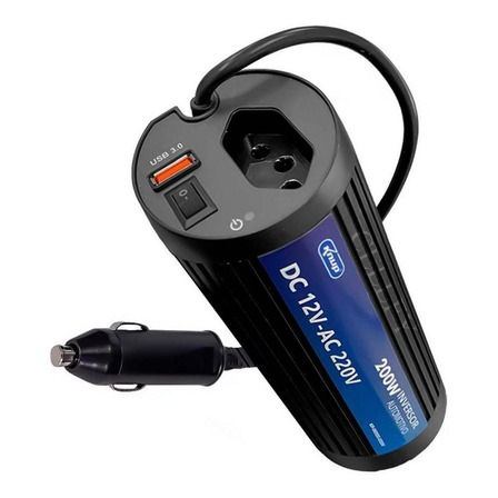 Inversor Automotivo Veícular 60hz 200w 12v/220v Usb 3.0 Inversor Automotivo Veícular 60hz 200w 12v/220v Usb 3.0