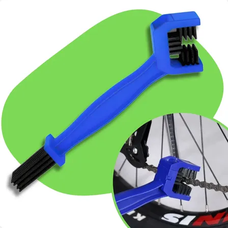 Escova Limpeza dupla escovinha Limpa Corrente Transmissão correia Moto Bicicleta bike quadriciclo resistente reforçada profissional boa dica