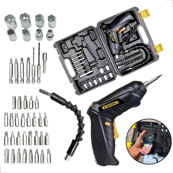 Kit Mini Parafusadeira Pequena Para Computador Com 48 Peças