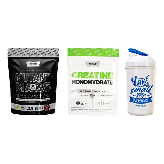 Star Nutrition Combo Mutant Mass Chocolate 1,5 Kg + Creatina X300 Gr + Shake
