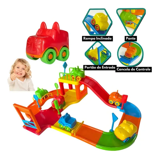 Pista De Carrinhos Brinquedo Corrida Infantil Cor Variado