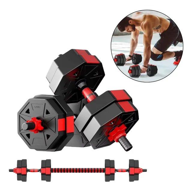 Set De Mancuernas Ajustable De 15kg Con Unión/extensor