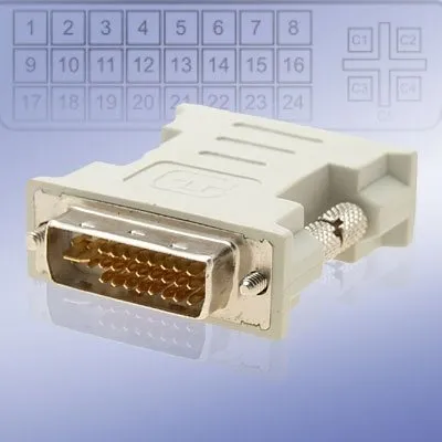 Qtqgoitem Dvi-i Macho Dual Convertidor Plateado Conector 1a7
