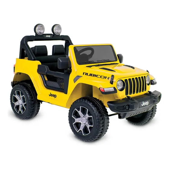Carro Elétrico Jeep Wrangler Bandeirante 12v C/ Cont. Remoto Cor Amarelo