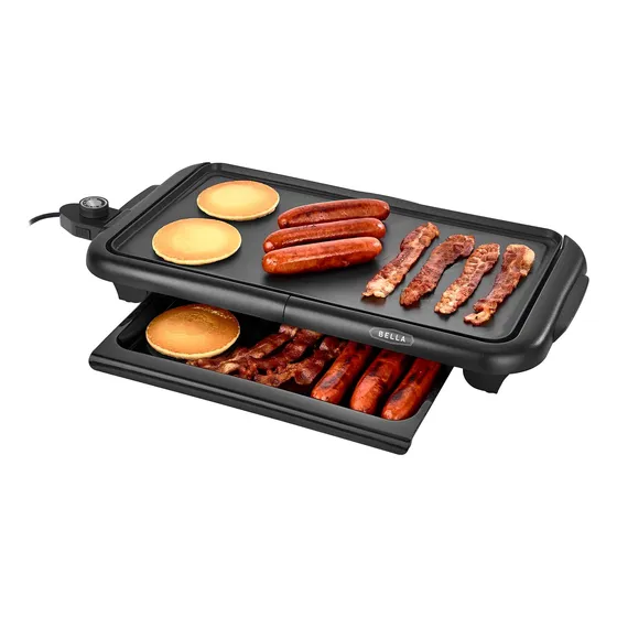 Bella Parrilla Eléctrica Con Bandeja Para Calentar, Hacer 8