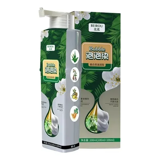 1 Shampoo De Tintura De Cabelo Com Bolhas De Vegetais 200ml