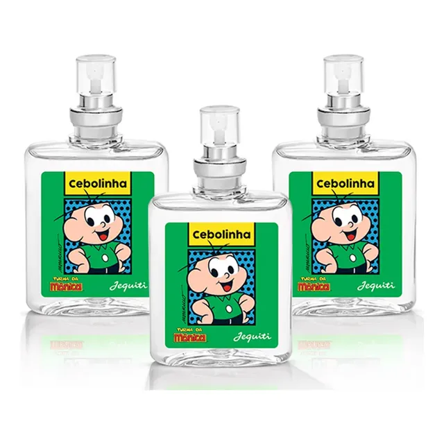 Kit 3x Perfumes Colônia Miniatura Cebolinha Turma Da Mônica Jequiti De 25ml