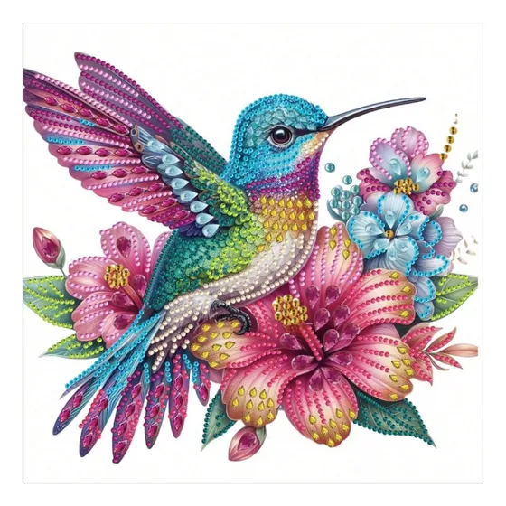 Kit Pintura De Diamantes Cristales Adhesivos 5d Ver Medidas! Colibri A 30x30_lq108
