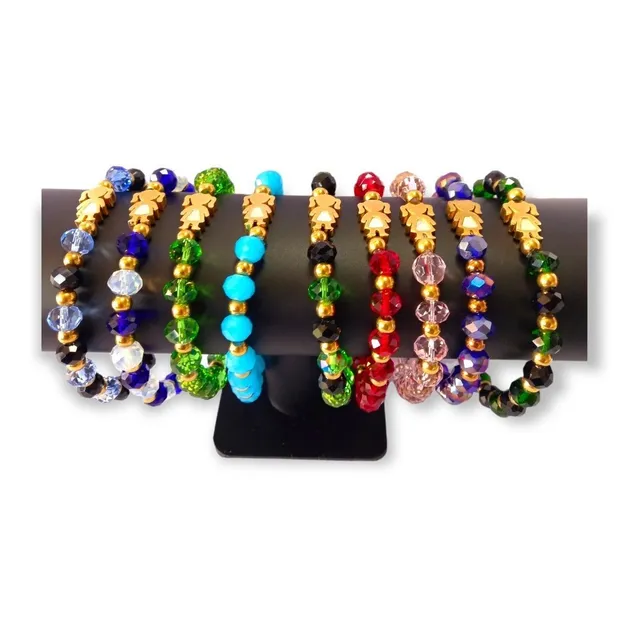 Pulsera De Murano Y Dije Niña En Acero 