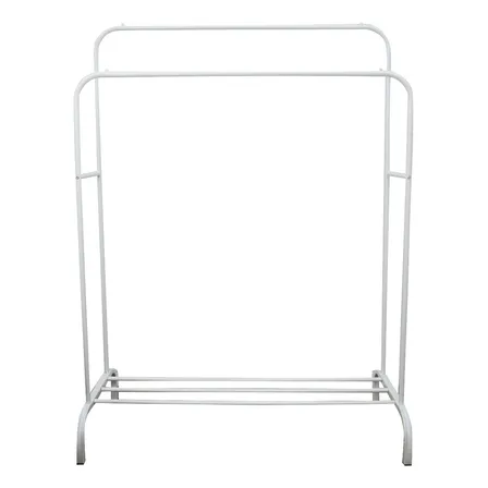 Arara Dupla Cabideiro De Roupa Multiuso Com Sapateira Ikaza Cor Branco