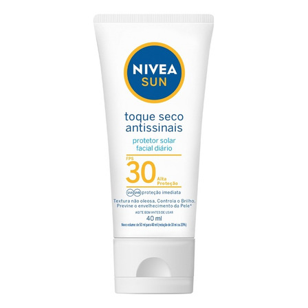 Nivea Sun Protetor Solar Facial Toque Seco Antissinais Fps 30 40ml Nivea Sun Protetor Solar Facial Toque Seco Antissinais Fps 30 40ml