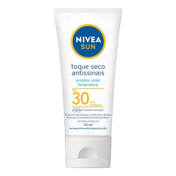 NIVEA SUN Protetor Solar Facial Toque Seco Antissinais FPS 30 40ml