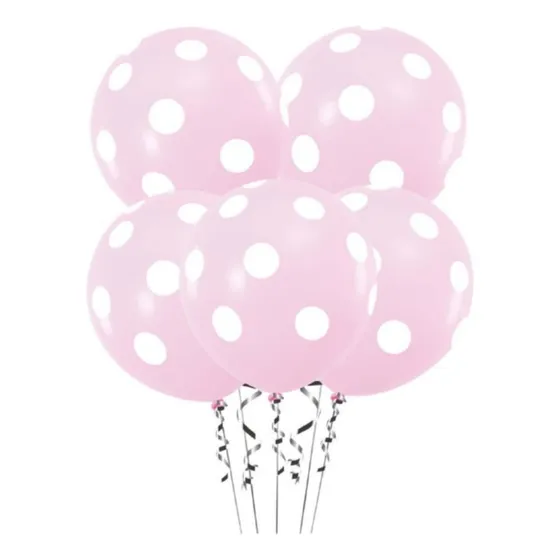 Globos Estampado Polka X10 Unidades Azul Y Rosa