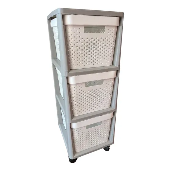 Cajonera Plastico Estanteria 3 Cajones Almacenamiento Ruedas Una Ganga Tienda® 241202
