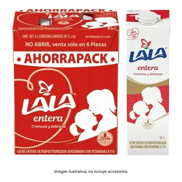 Leche Lala Entera 12 Pzas De 1 L C/u