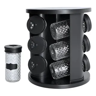Porta Condimentos Temperos GiratĂłrio 9 Potes De Vidro Porta Condimentos Temperos GiratĂłrio 9 Potes De Vidro