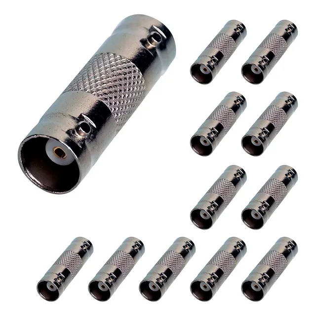 Conectores Adaptador Tipo Barril Doble Bnc Hembra Para Cable Coaxial 100 Piezas