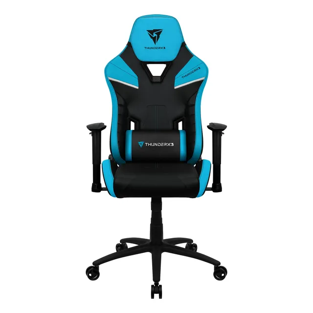 Silla de escritorio ThunderX3 TC5 gamer ergonómica azure blue con tapizado de cuero sintético