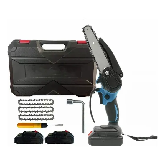 Motosierra eléctrica a batería Mundo Magia Herramientas Chainsaw-6" de 2kW 220V color azul/negro