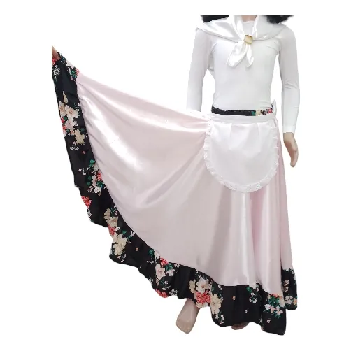 Pollera Delantal Pañuelo China Paisana Gaucha Pericón Baile