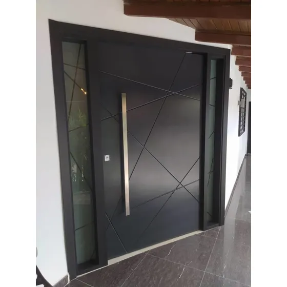 Puertas De Madera Masciza Con Marco Con Visor De Vidrio Dobl