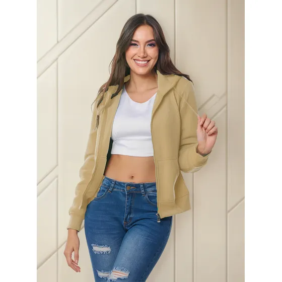 Moda Sudadera Con Cierre Con Capucha Para Mujer