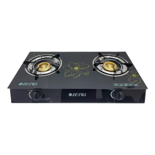 Cocina Gas 2 Hornillas Tope Vidrio Lotus Lt-g02a