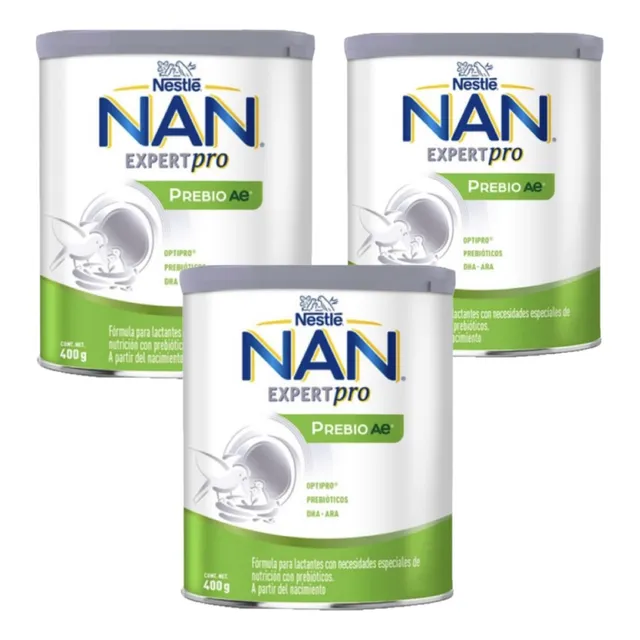 Nan Expert Pro Previo Ae Pack De 3 Latas De 400g
