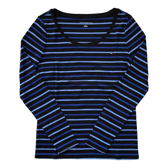 Polo Tommy Hilfiger Talla Medium Rayas Azules Y Negras