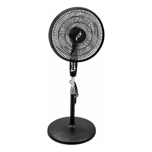 Ventilador De Pedestal Silencioso Leve 5 Pás 3 Velocidades 40 Cm 60hz Preto 127v Cinza Plástico 5