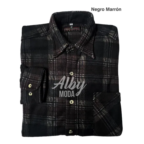Camisa A Cuadros De Polar Para Hombre Invierno Alby Moda