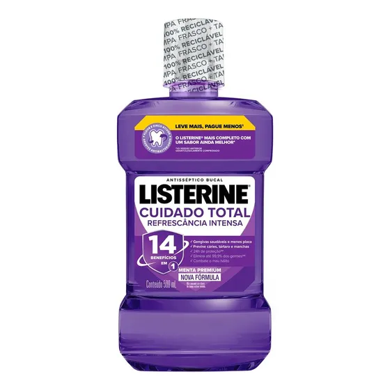 Antisséptico Bucal Listerine Cuidado Total 500ml