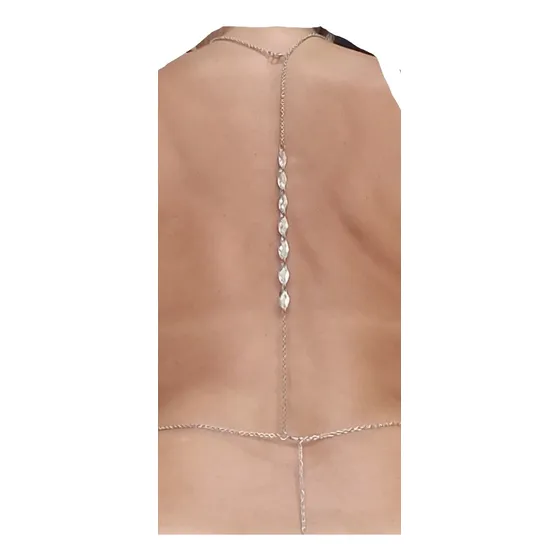 Collar De Espalda Cadenas Y Gemas Strass